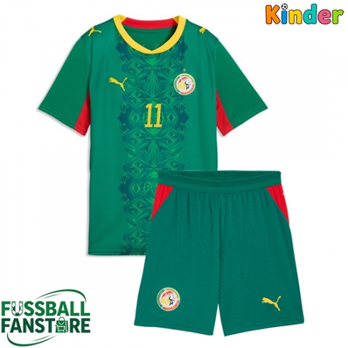 Senegal Nicolas Jackson #11 Replik Auswärtstrikot Kinder WM 2026 Kurzarm (+ Kurze Hosen)
